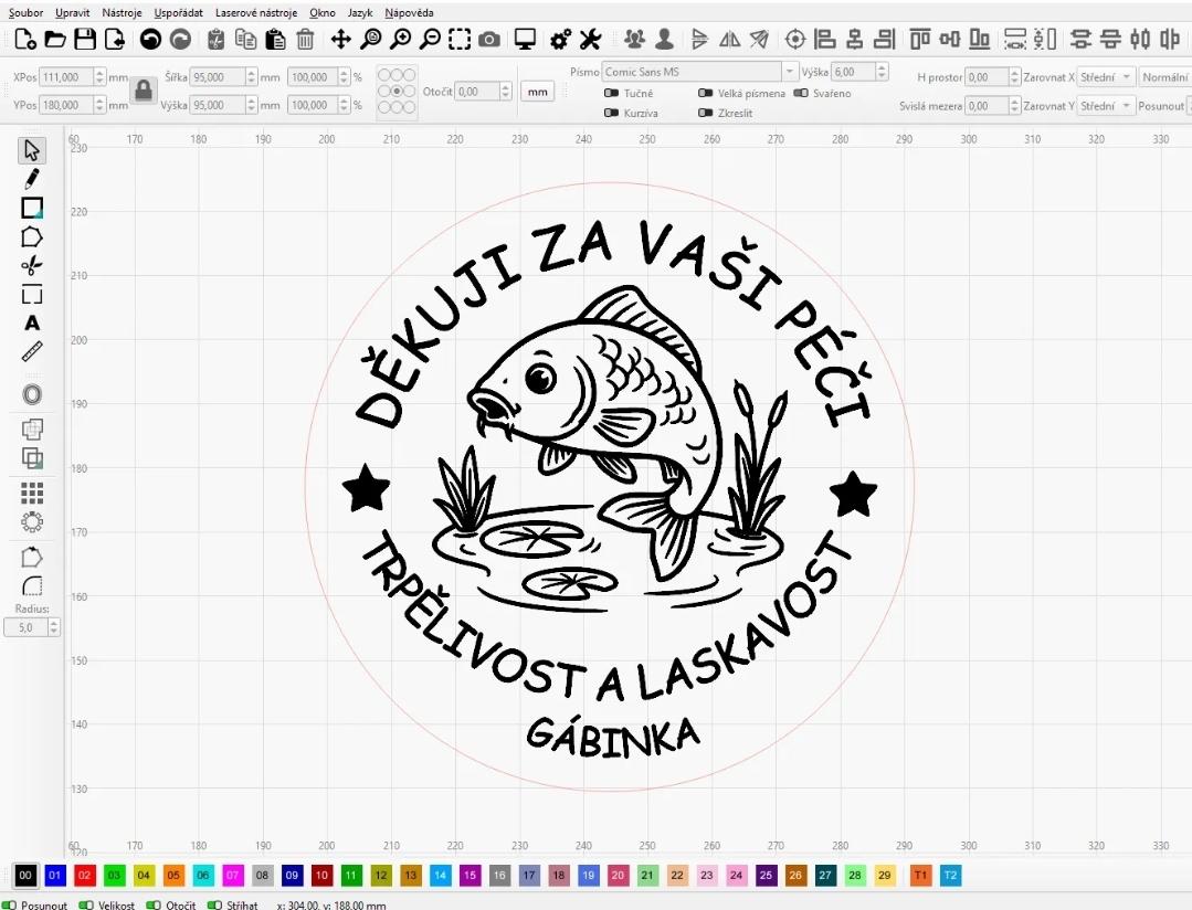 Návrh gravírování v editoru