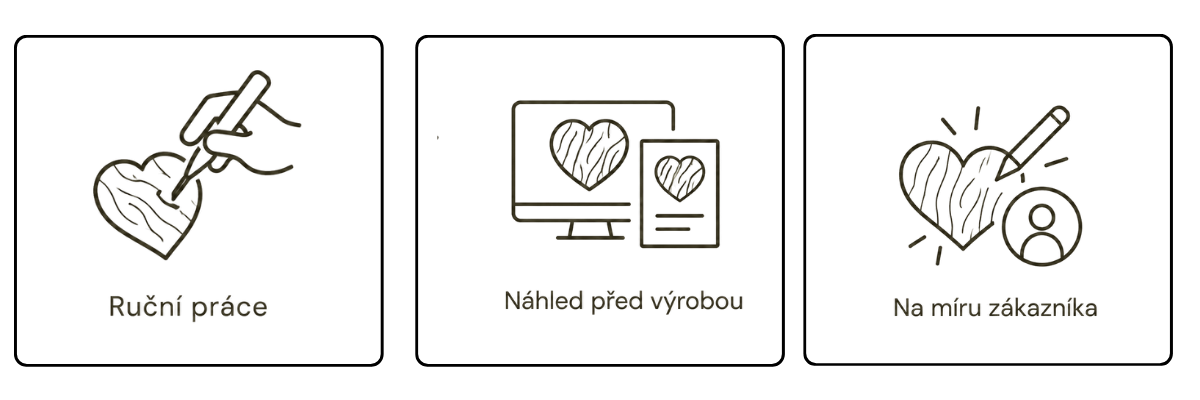 Ruční práce, náhled před výrobou, na míru zákazníka